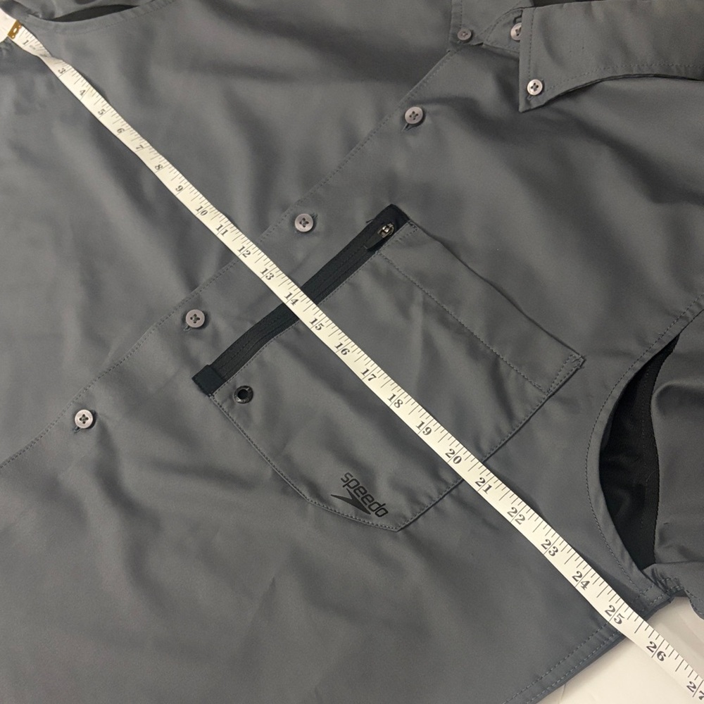 NWOT! Speedo UPF 50+ XL Swim Shirt Hybrid UV Protection Gray Paddle $60 - Picture 12 of 16